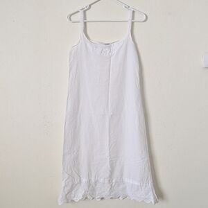 White Lace-Trim Chemise Slip